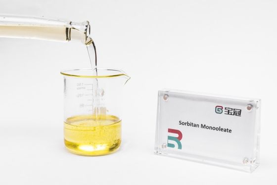 良い価格 ソルビタンモノオレアートまたはソルビタンオレアート C24H44O6 HLB値4.3 アンバー 食品医薬品に使用される粘着性液体表面活性剤 オンライン